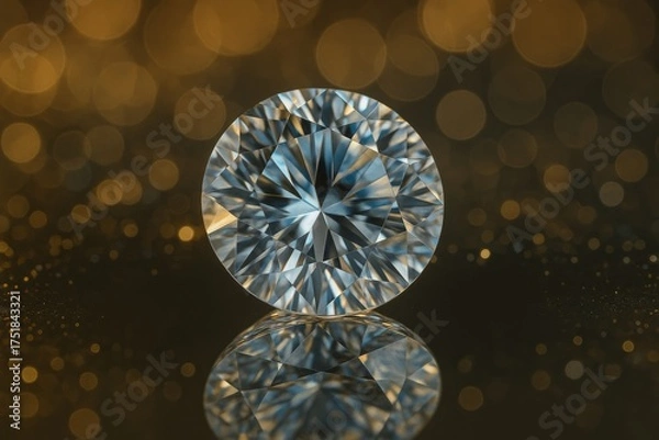 Obraz Sparkling Diamond Brilliance: A flawless, radiant diamond. Its facets gleam and reflect light, displaying a dazzling array of brilliance.