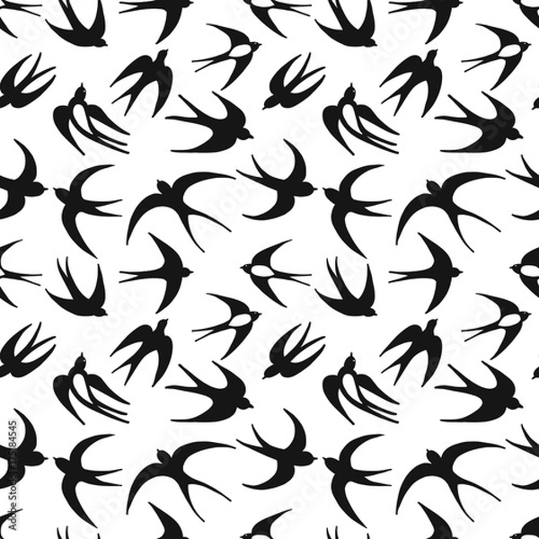 Fototapeta Swallows, seamless pattern for your design