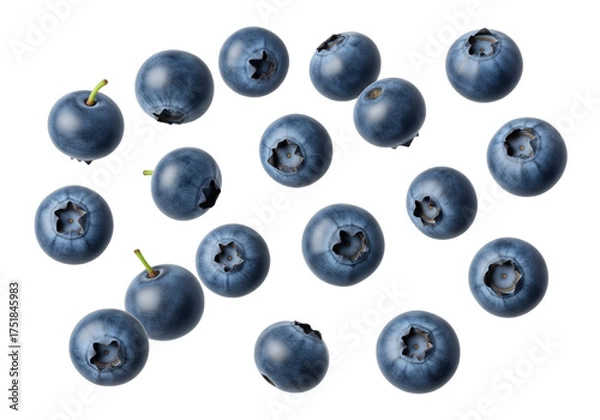 Obraz Fresh blueberries isolated on transparent background