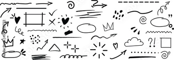 Fototapeta Hand-Drawn Doodle & Arrow Elements