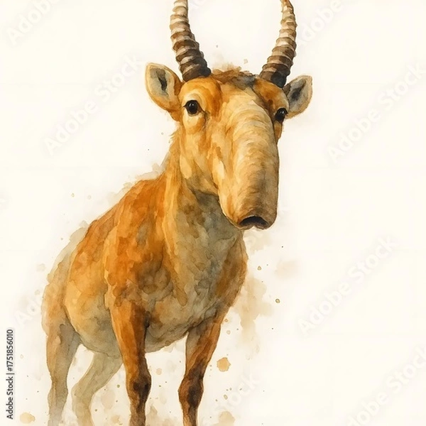 Obraz 사이가, 수채화, jpeg (Saiga, water colour, jpeg)