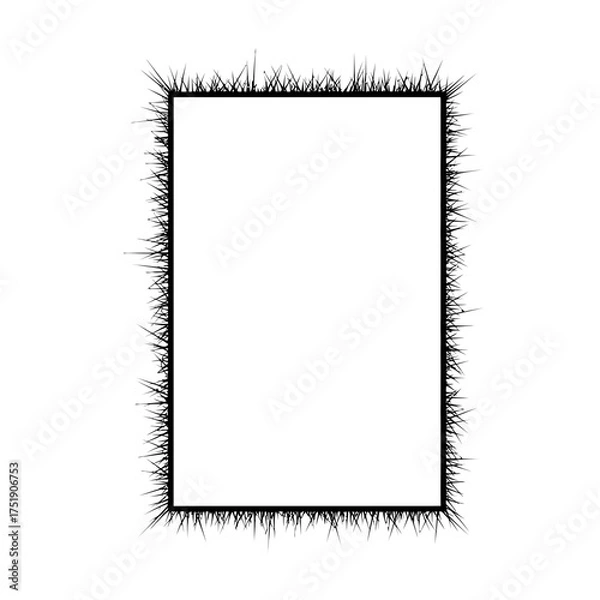 Obraz Abstract Frame with Spiky Texture on White Background.