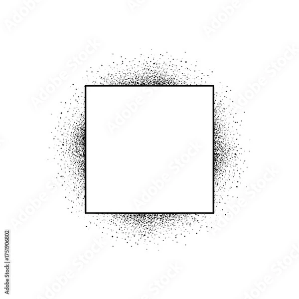 Obraz Square Enclosed by Dotted Circle on White Background.