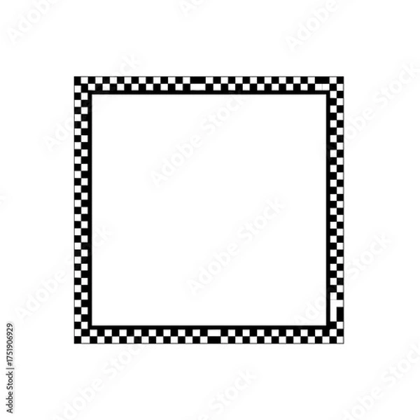 Obraz Black and White Checkered Frame with Empty Space.