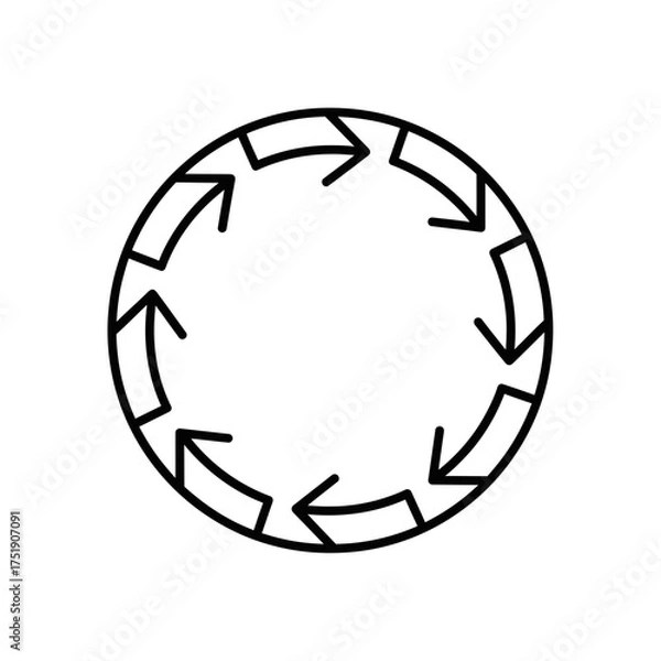 Obraz Circular Arrows Symbolizing Continuous Process and Cycle.