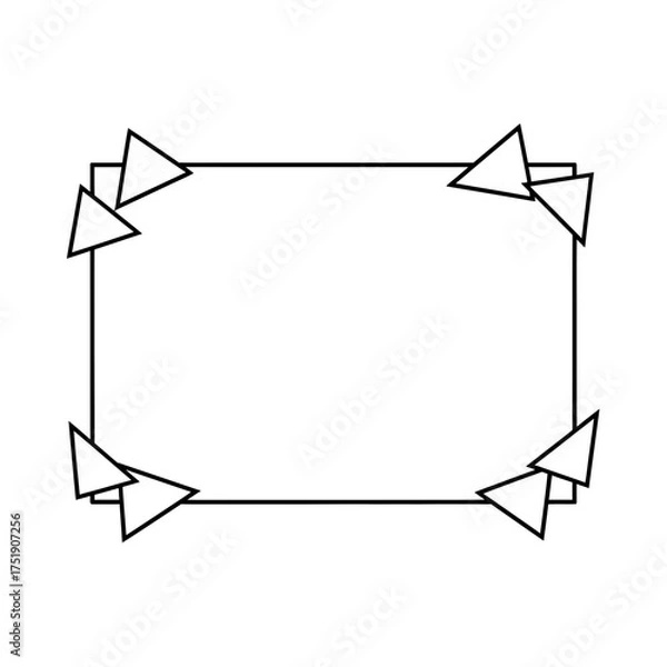 Obraz Geometric Frame with Triangle Accents for Creative Design Projects.