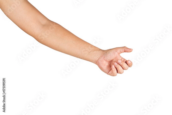 Obraz Gesture of reaching to grasp objects.Clipping path inside.