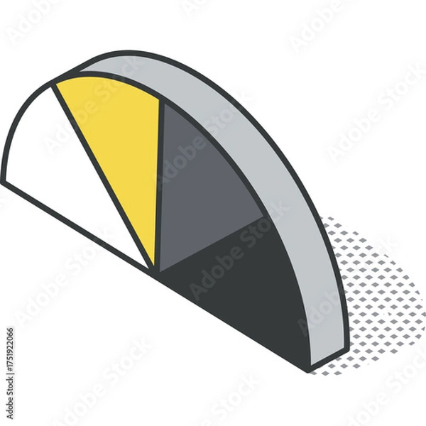 Obraz Isometric Representation Of A Half Circle Divided Into Segments With A Shadow On A Transparent Background Suitable For Cybersecurity Data Protection Concepts