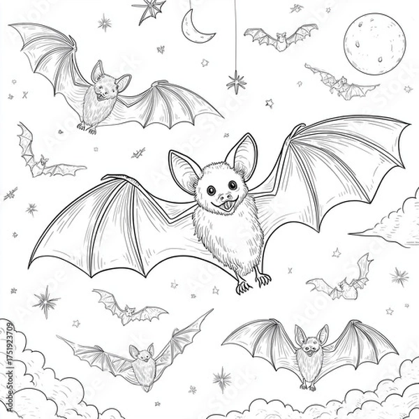 Fototapeta simple line drawing for holloween with white background