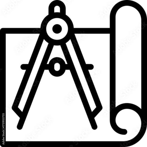 Fototapeta Compass Vector Icon