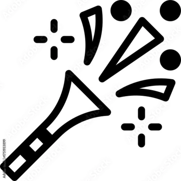 Fototapeta Confetti Ribbons Vector Icon