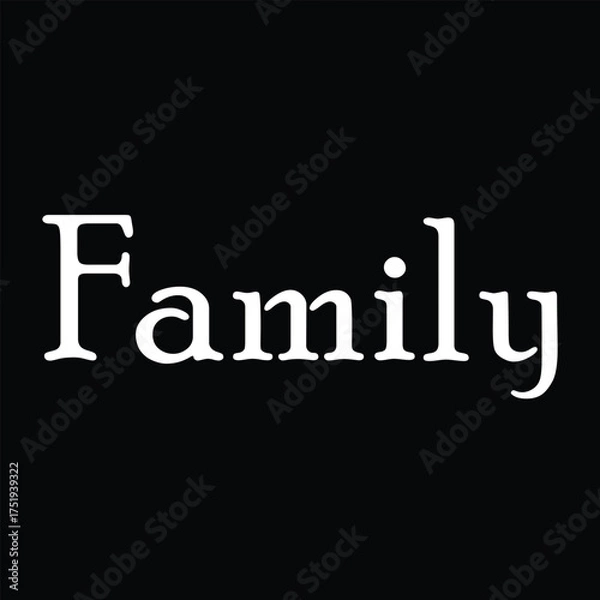 Obraz Family Word Art on Black Background. Roots of Love, Branches of Life