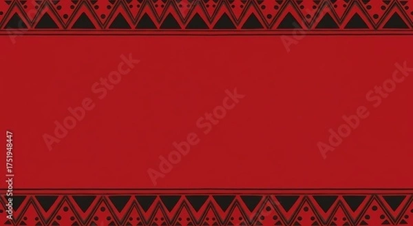 Fototapeta Textured Background with Geometric Pattern in Red and Black