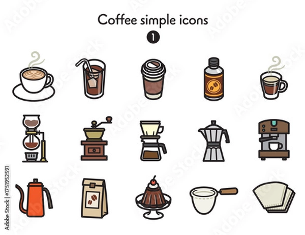 Fototapeta シンプルアイコン集 コーヒー