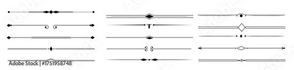 Obraz text devider set line minimal separators elegant doodlle 
