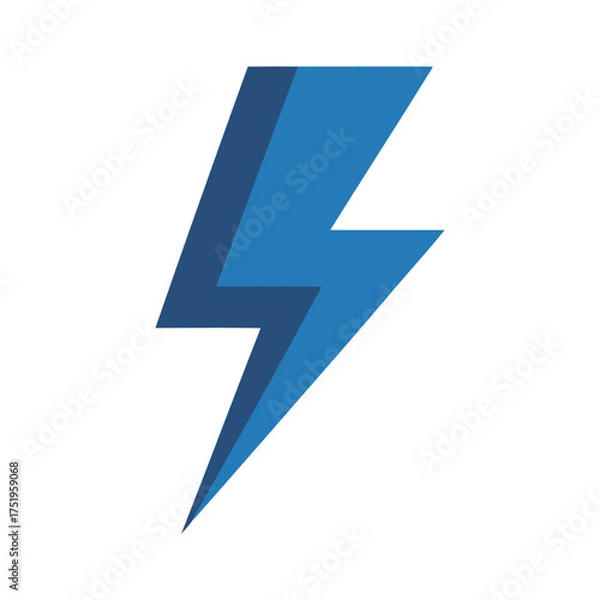 Fototapeta Electric Blue Lightning Bolt Logo

