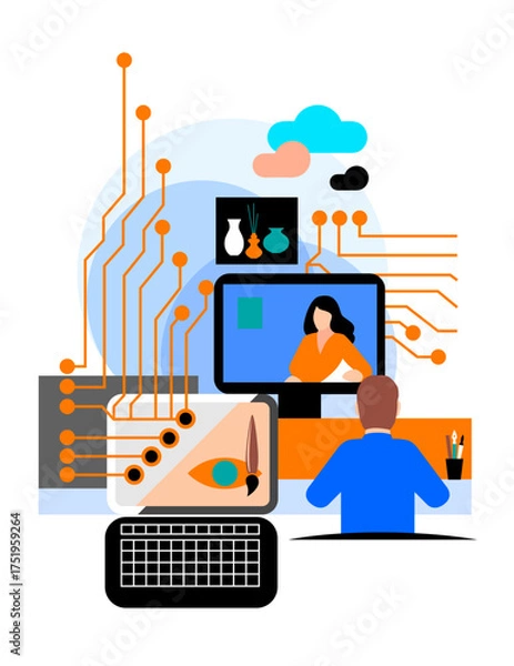 Obraz Digital and communication banner template