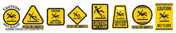 Obraz wet floor icons vector.
