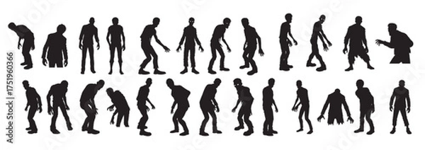 Obraz zombie silhouette white background