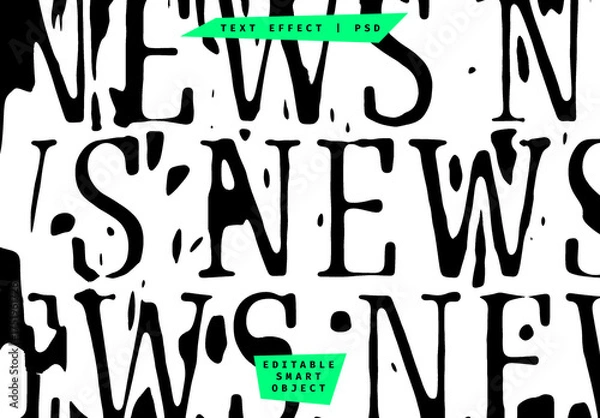 Obraz Messy Spotted Black & White Text Effect