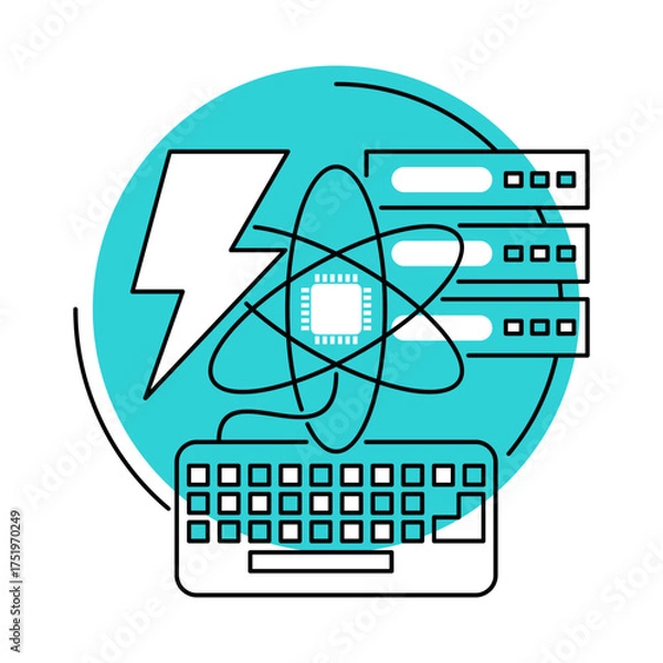 Obraz Quantum computer innovation technology vector concept