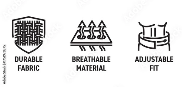 Obraz Safety Jacket bold icons - Adjustable Fit, Durable Fabric, Breathable Material