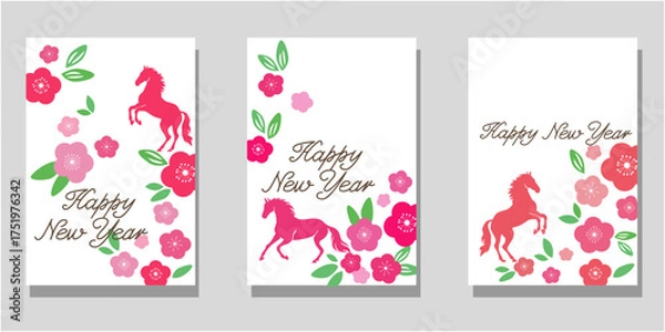 Fototapeta 2026 new year celebration template. Set of frame for New year celebration. Vector illustration.