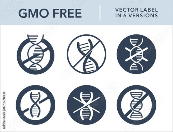 Obraz GMO Free vector labels in various versions