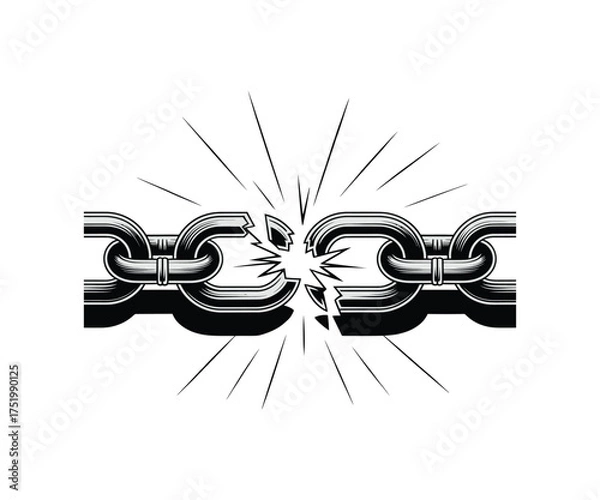 Fototapeta Broken Chain Symbolizing Freedom and Human Rights