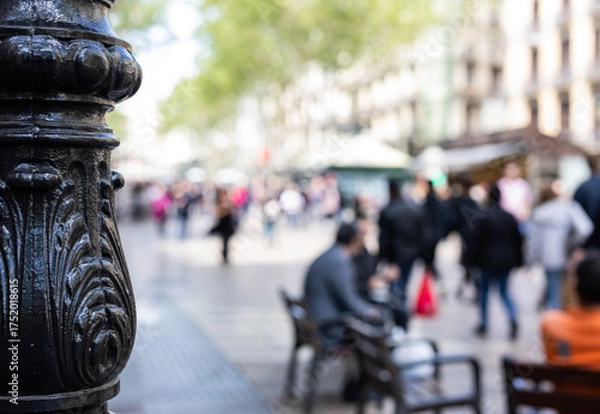 Obraz Experience the vibrant city life with this atmospheric street scene, ideal for travel blogs, urban documentaries, and capturing the essence of bustling European culture