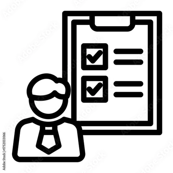Fototapeta Self Assessment Evaluation icon from the Personal Growth icon collection (Outline Style)