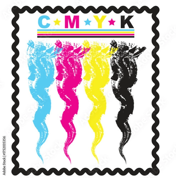 Obraz CMYK Vector t shirt Design art colourful 
