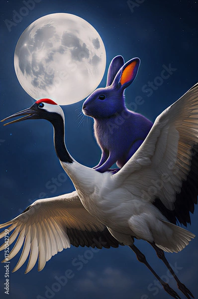 Obraz 月に向かう兎