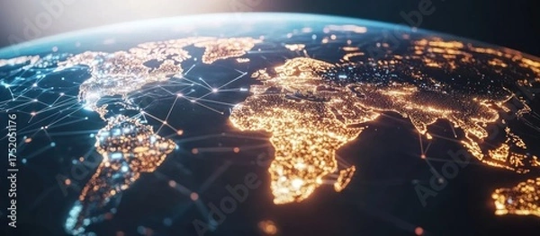 Fototapeta Global Connectivity - Earth's Network