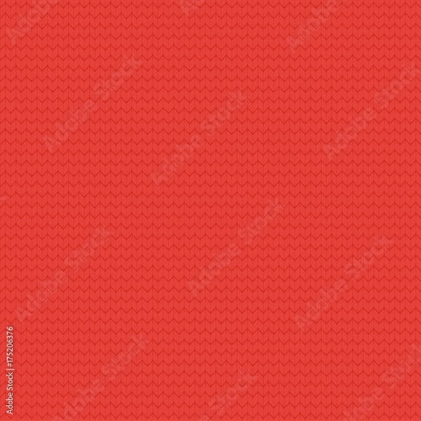 Fototapeta Seamless knitted pattern. Christmas background Knit texture. Red color. Vector illustration