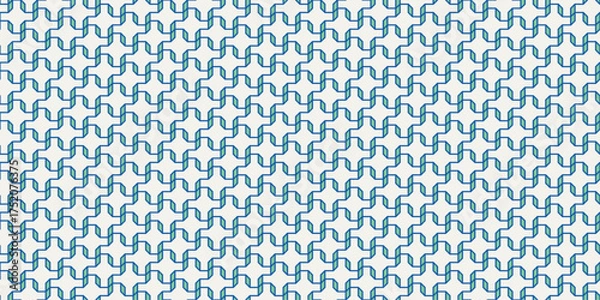 Obraz Seamless Woven Geometric Lattice Pattern. Star lattice pattern. Modern abstract vector, ideal for wallpapers, textiles, packaging, digital backdrop. Blue teal 050