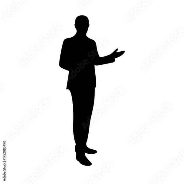 Obraz Businessman Presentation Silhouette Vector Illustration