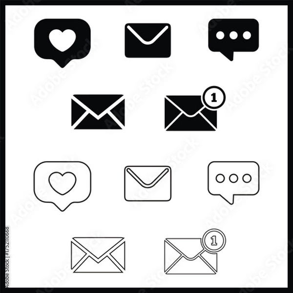 Obraz mail silhouette illustration Design mail silhouette icon