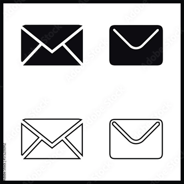 Obraz mail silhouette illustration Design mail silhouette icon