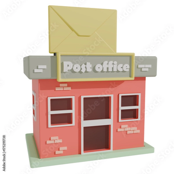 Obraz 3d render illustration of Post office
