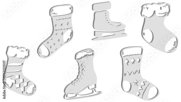 Fototapeta 3D Vector Applications of New Year's Symbols