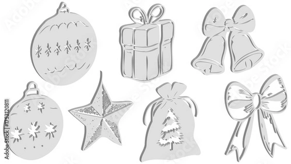 Fototapeta 3D Vector Applications of New Year's Symbols