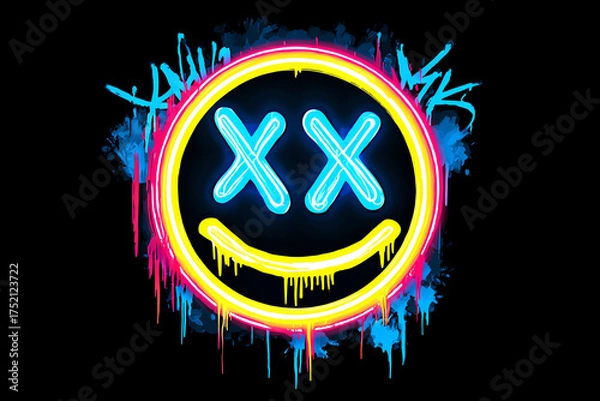 Fototapeta colorful smiley, AI generated