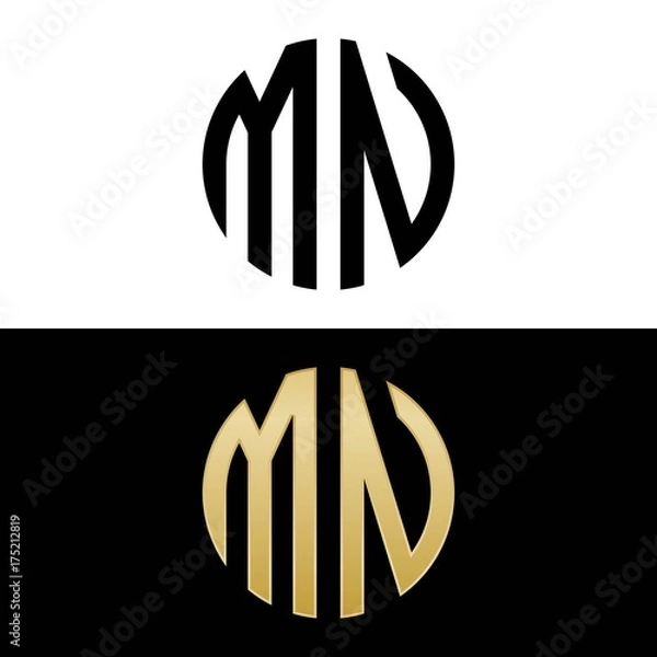 Obraz mn initial logo circle shape vector black and gold