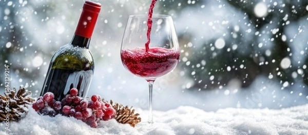 Fototapeta Red Wine in Winter
