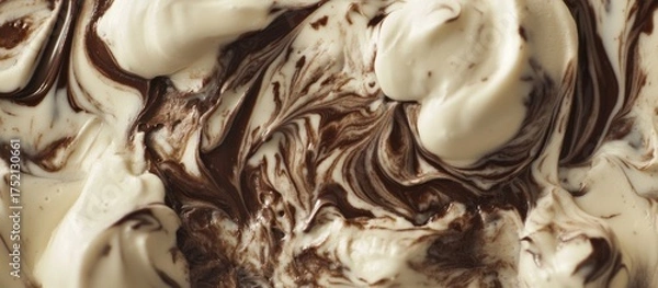 Fototapeta Swirled Chocolate and Vanilla Ice Cream