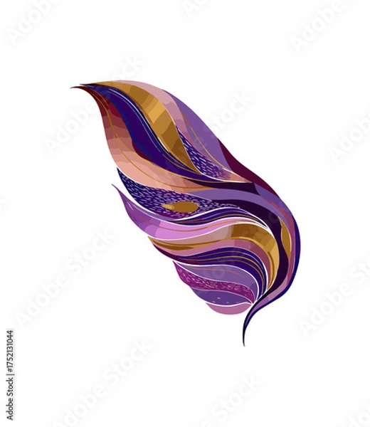 Fototapeta Abstract colorful feather illustration on black background graphic element