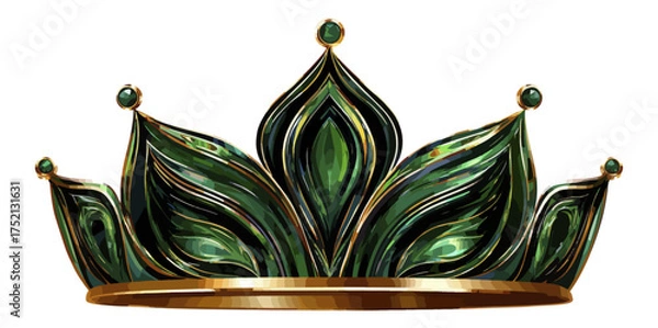 Fototapeta Elegant crown illustration isolated on black background decorative design