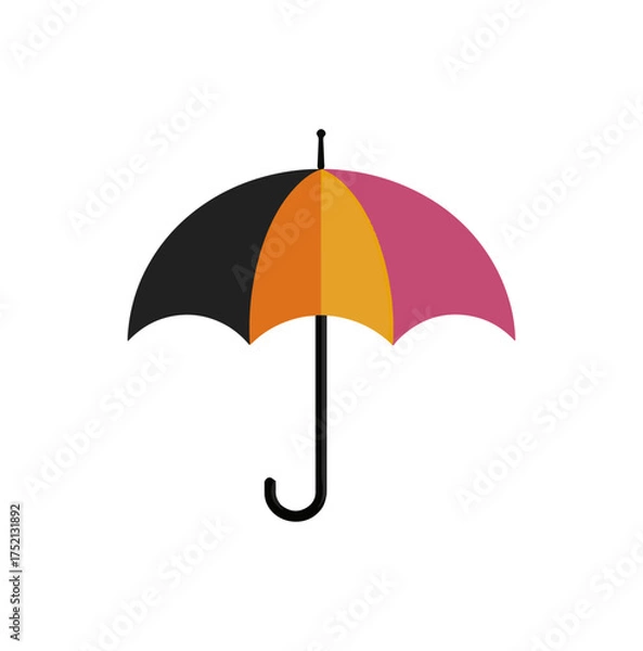 Fototapeta Colorful umbrella illustration against a black background protection concept