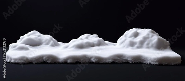 Fototapeta Snow Mountain Range on Black Background